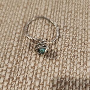 Silver Wire Wrapped Ring with turquoise.